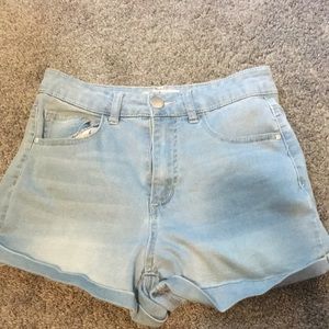 Pale Blue Denim Shorts